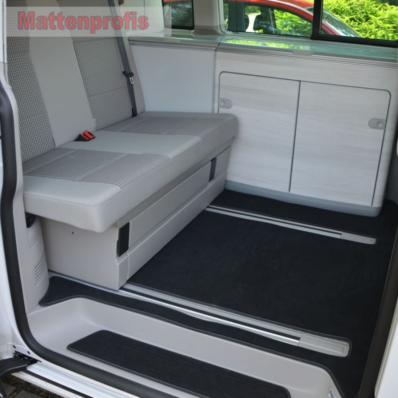 Premium Velour Fußmatten komplett für VW T6 California Ocean Küche  Bj.2015-2019 - Mattenprofis Online Shop