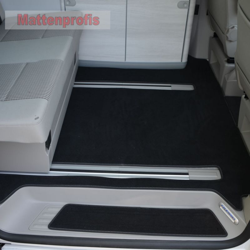 Premium Velour Fußmatten komplett für VW T6 California Ocean Küche  Bj.2015-2019 - Mattenprofis Online Shop