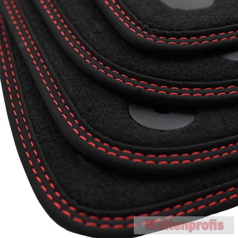 Velour Fußmatten Doppelnaht für Seat Leon III 5F SC + Cupra ab Bj. 2012 -  ro-ro - Mattenprofis Online Shop