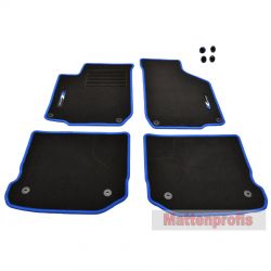 Velours Logo Fumatten fr VW Golf IV ab Bj.08/1997 - 2006 rund blau