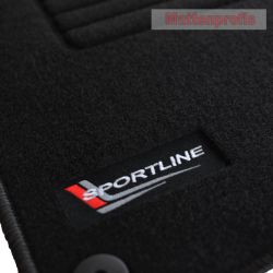 Velours Logo SportLine Fumatten fr Audi A3 Typ 8V Schrgheck ab Bj.08/2012 -